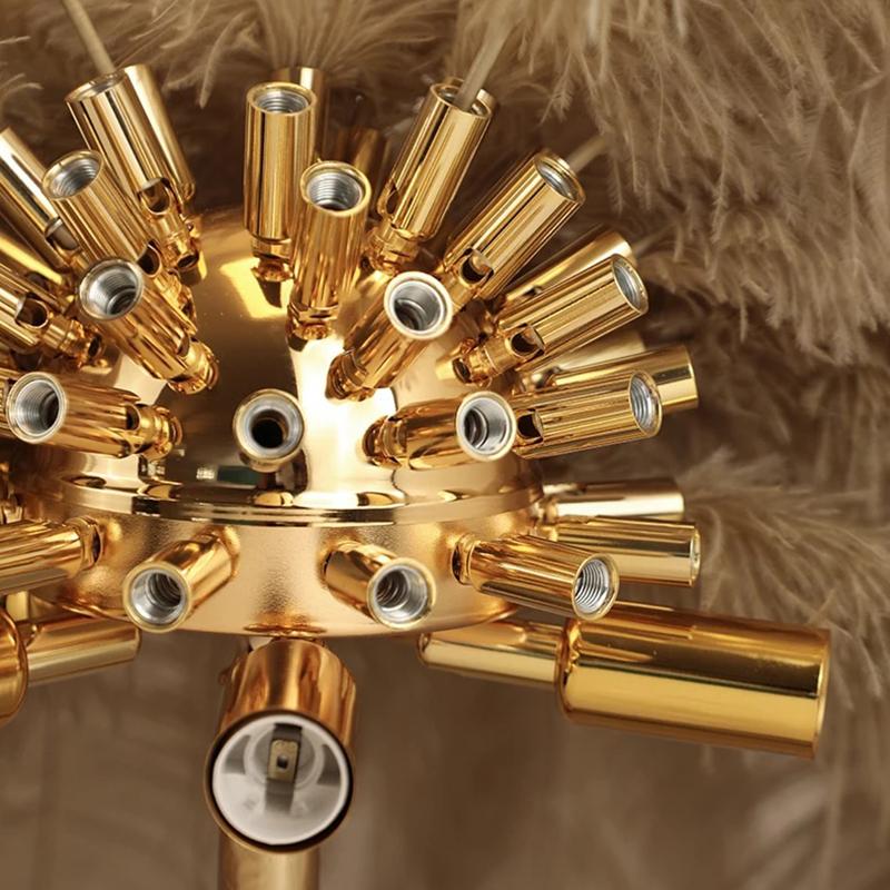 LED Floor Lamp with Feather Palm Design for Living Room & Tropical Decor