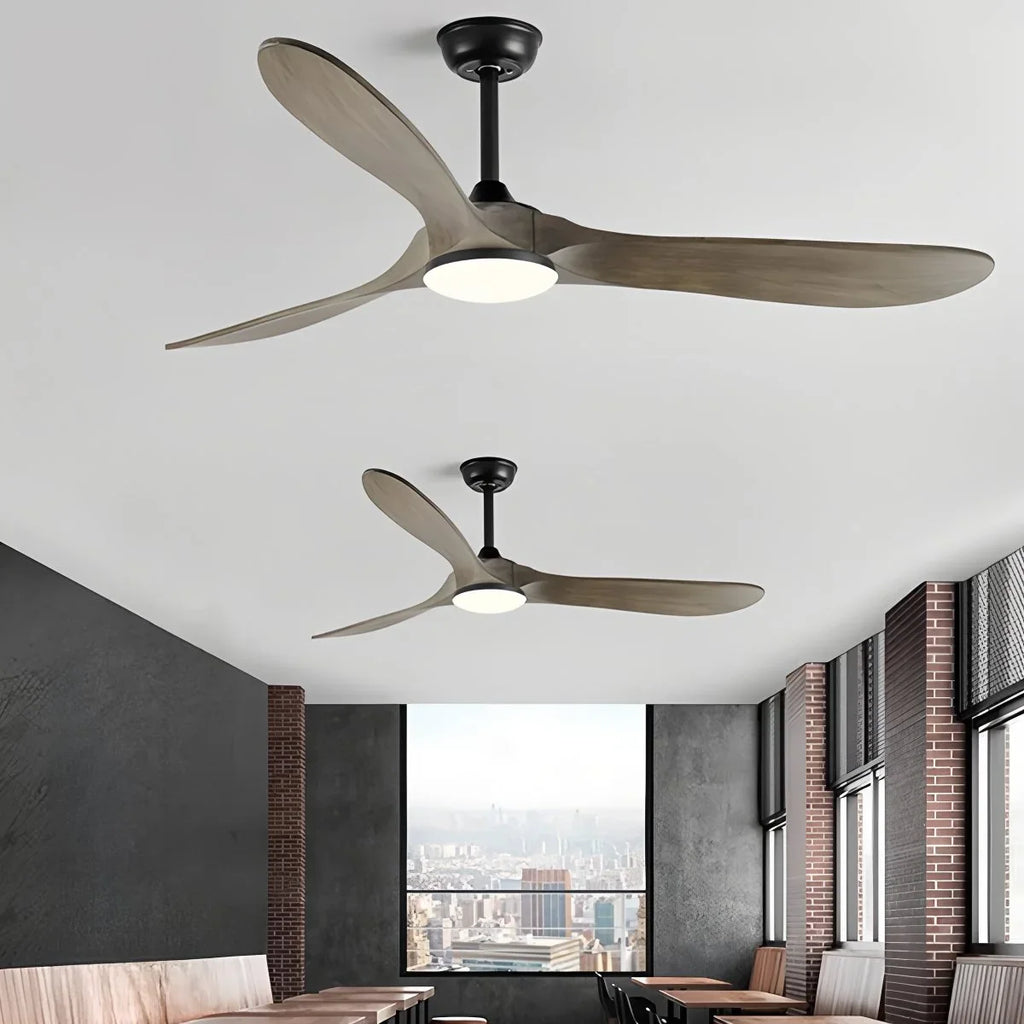 Nordic Solid Wood Ceiling Fan with Light Fixture for Living Room & Bedroom Use