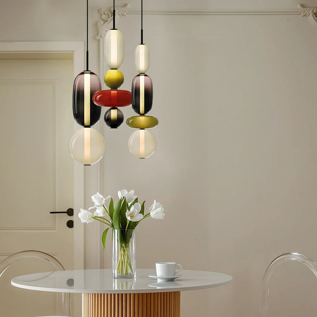 Candied Glass Pendant Light | Colorful Hand-Blown Shades & Soft Ambient Glow for Bedrooms, Kitchens, and Creative Interiors