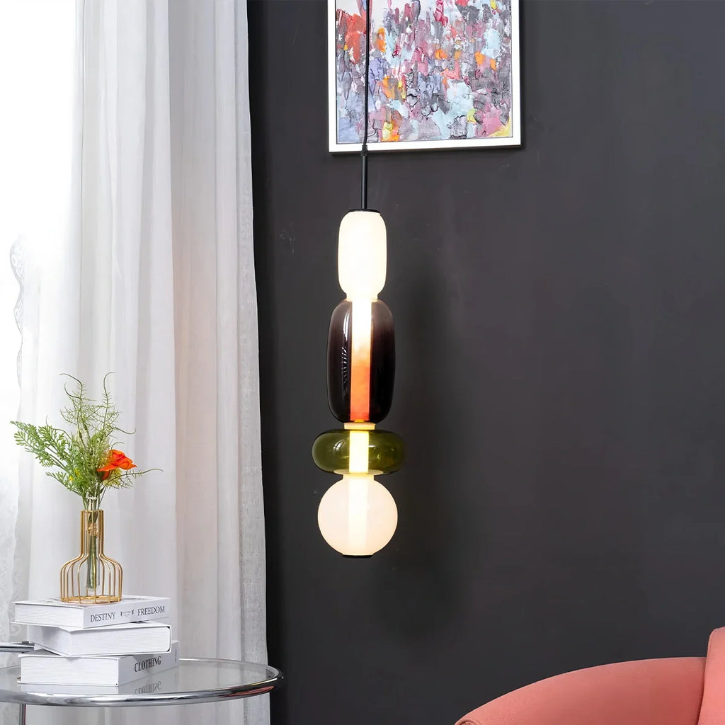 Candied Glass Pendant Light | Colorful Hand-Blown Shades & Soft Ambient Glow for Bedrooms, Kitchens, and Creative Interiors