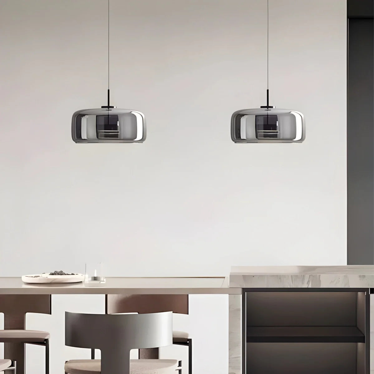 Modern Glass Pendant Light | Adjustable Cord, Sloped Ceiling Friendly & Ideal for Dining Room, Kitchen, or Living Area