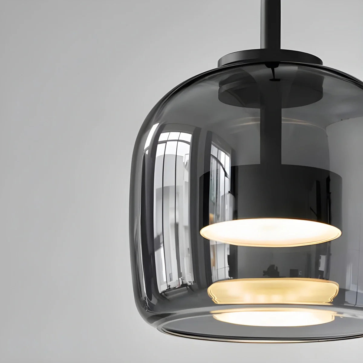 Modern Glass Pendant Light | Adjustable Cord, Sloped Ceiling Friendly & Ideal for Dining Room, Kitchen, or Living Area
