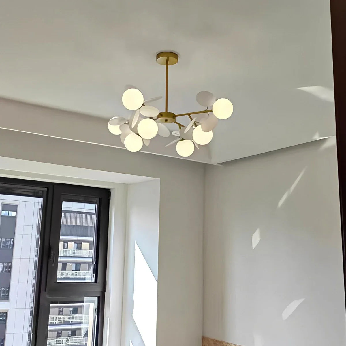 Colorful Modern Chandelier with Flashing LED Lights for Living Room & Dining Room Decor