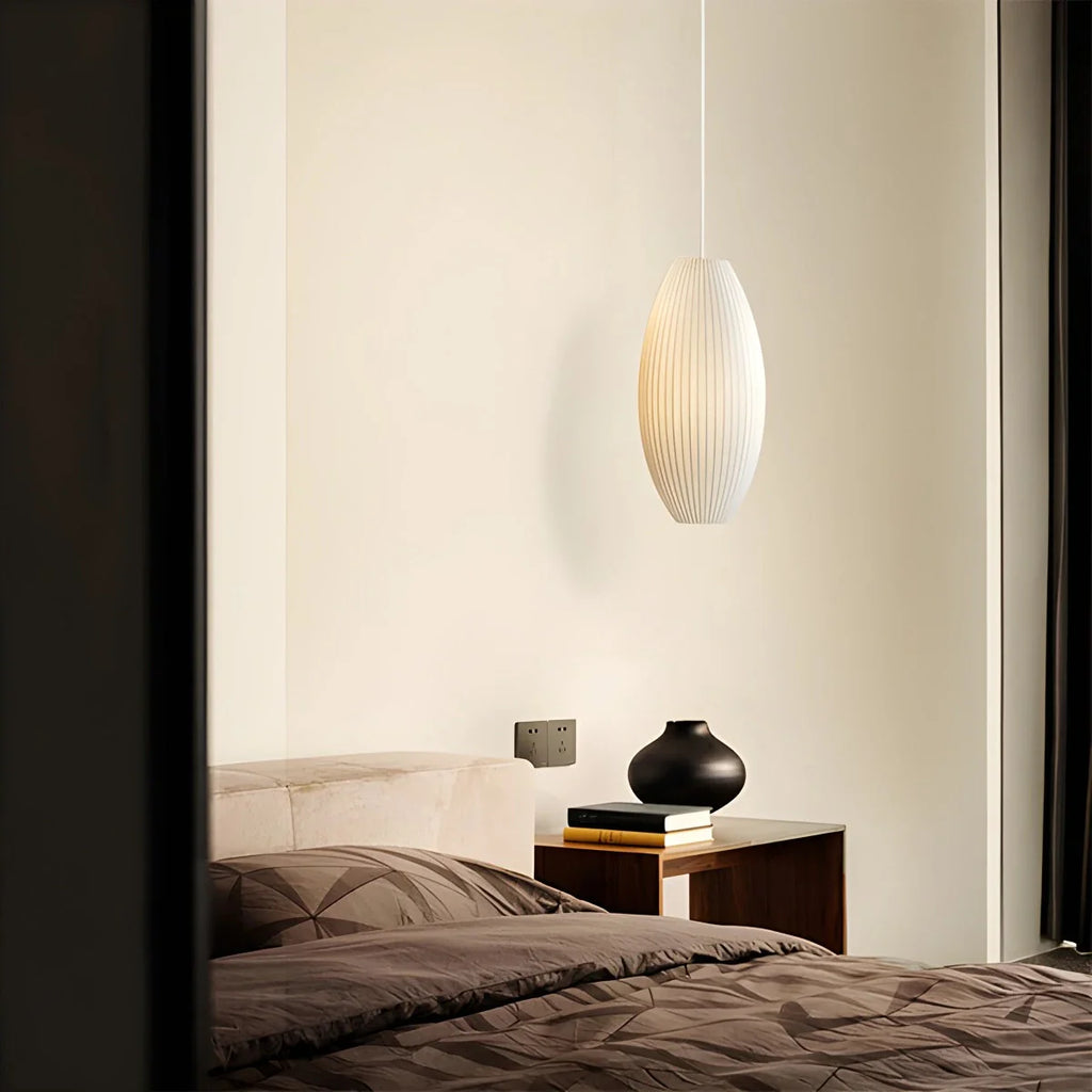 Vintage LED Silk Lantern Pendant Light | Adjustable Height, Sloped Ceiling Friendly & Ideal for Living Rooms and Dining Areas