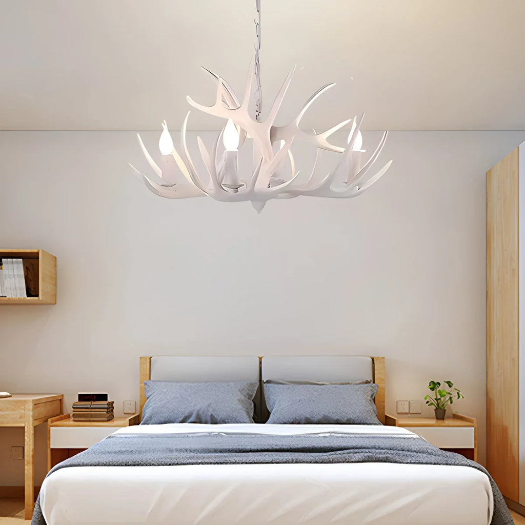 Antler Shape Resin Chandelier | Adjustable Height, Rustic Elegance & Ideal for Living Room, Dining Area, or Entryway