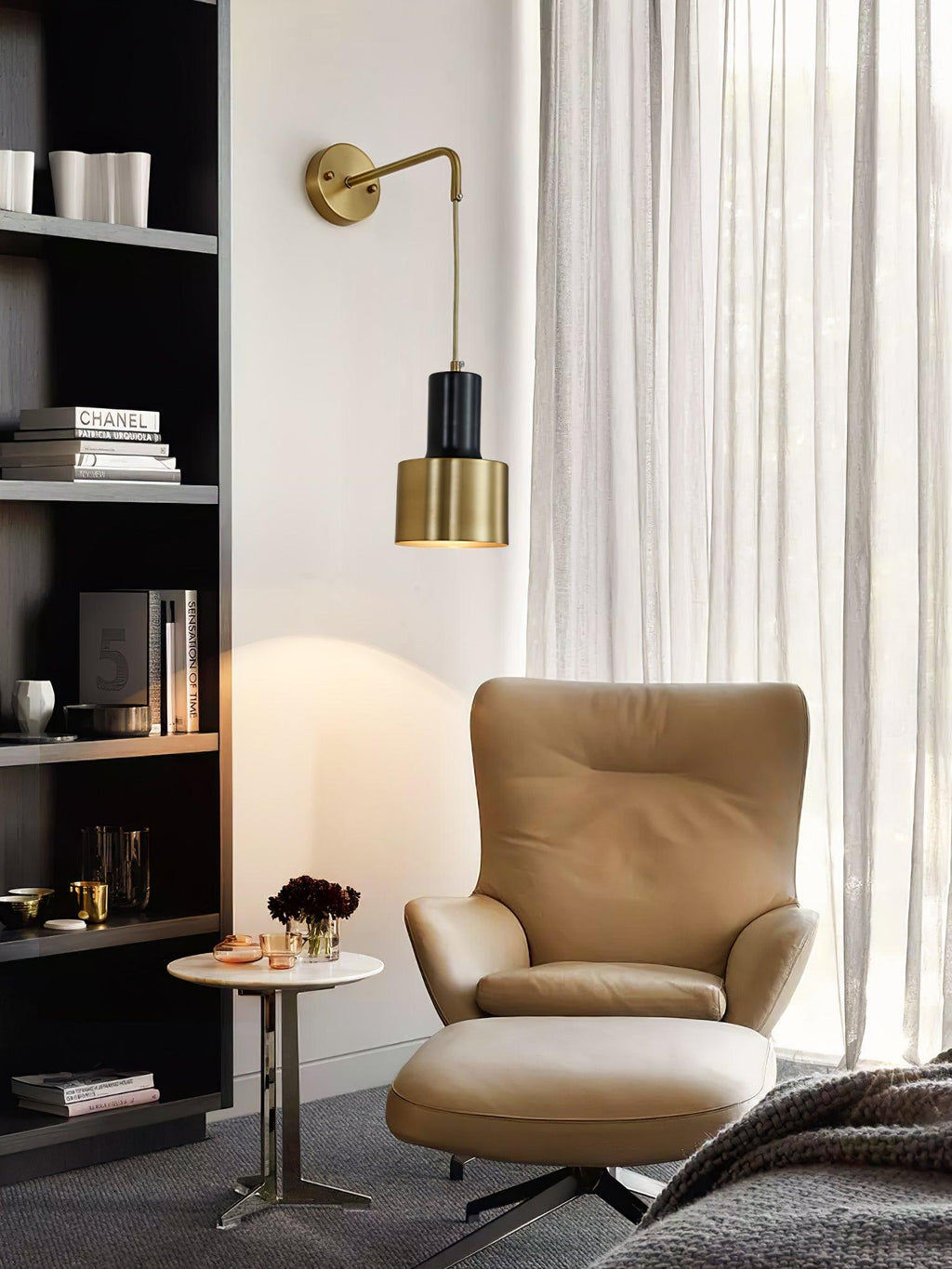 LED Wall Light Fixture - Modern Adjustable Arm Design for Living Room & Bedroom Lighting