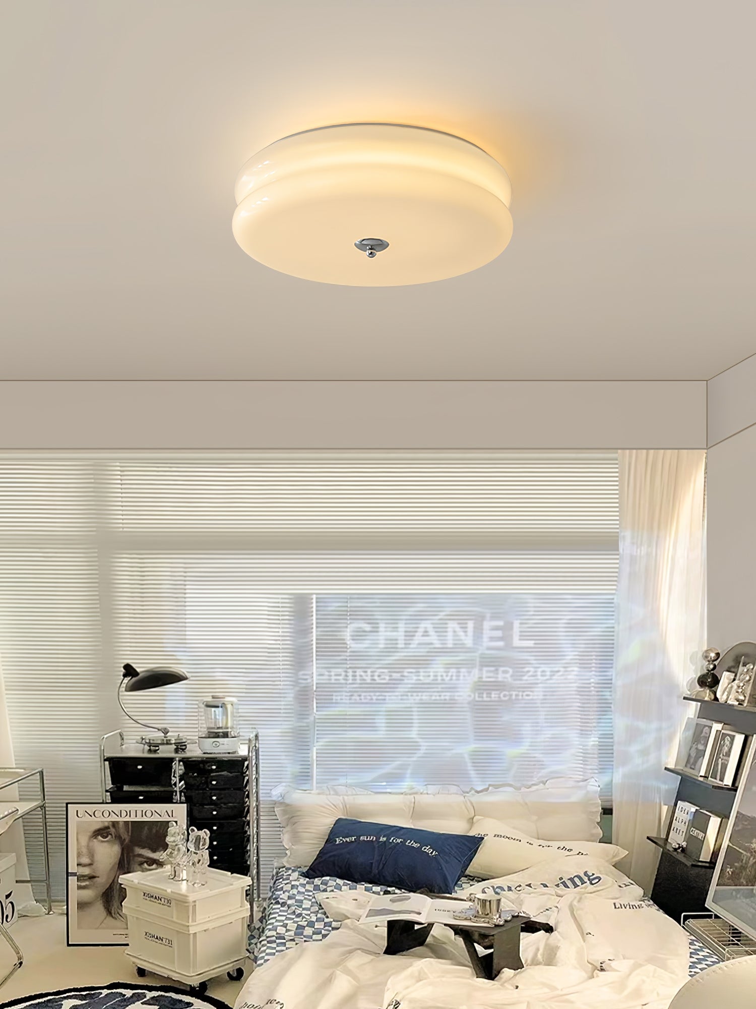 Art Deco Vintage Ceiling Light | Dimmable, Gold or Chrome Finish & Ideal for Modern and Traditional Interiors