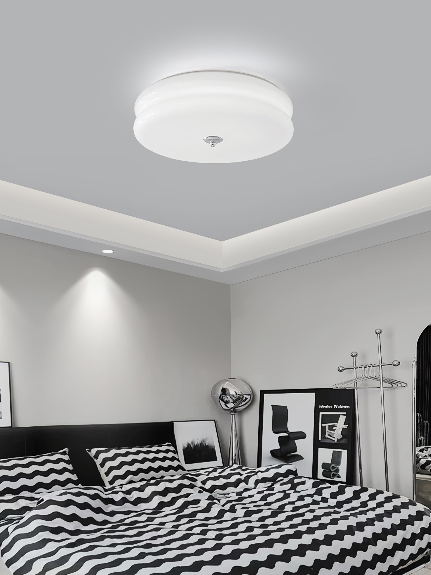 Art Deco Vintage Ceiling Light | Dimmable, Gold or Chrome Finish & Ideal for Modern and Traditional Interiors