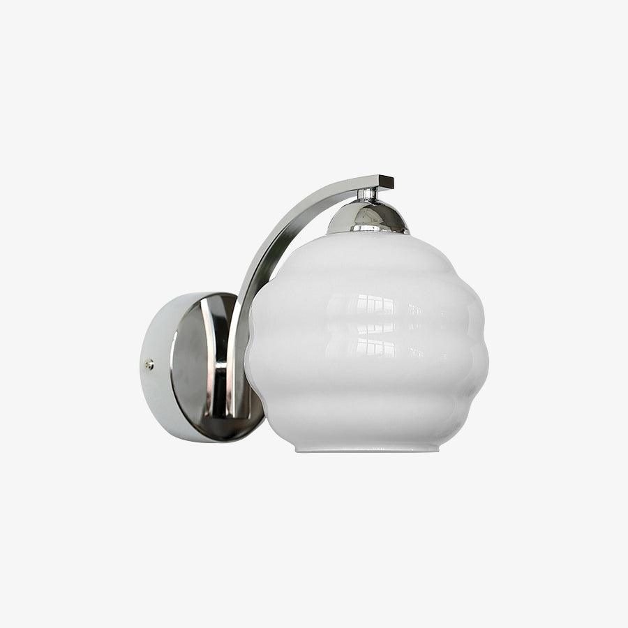 Art Deco Plug-in Wall Lamp | Vintage Gold or Chrome Finish with White Glass Shade for Indoor Use
