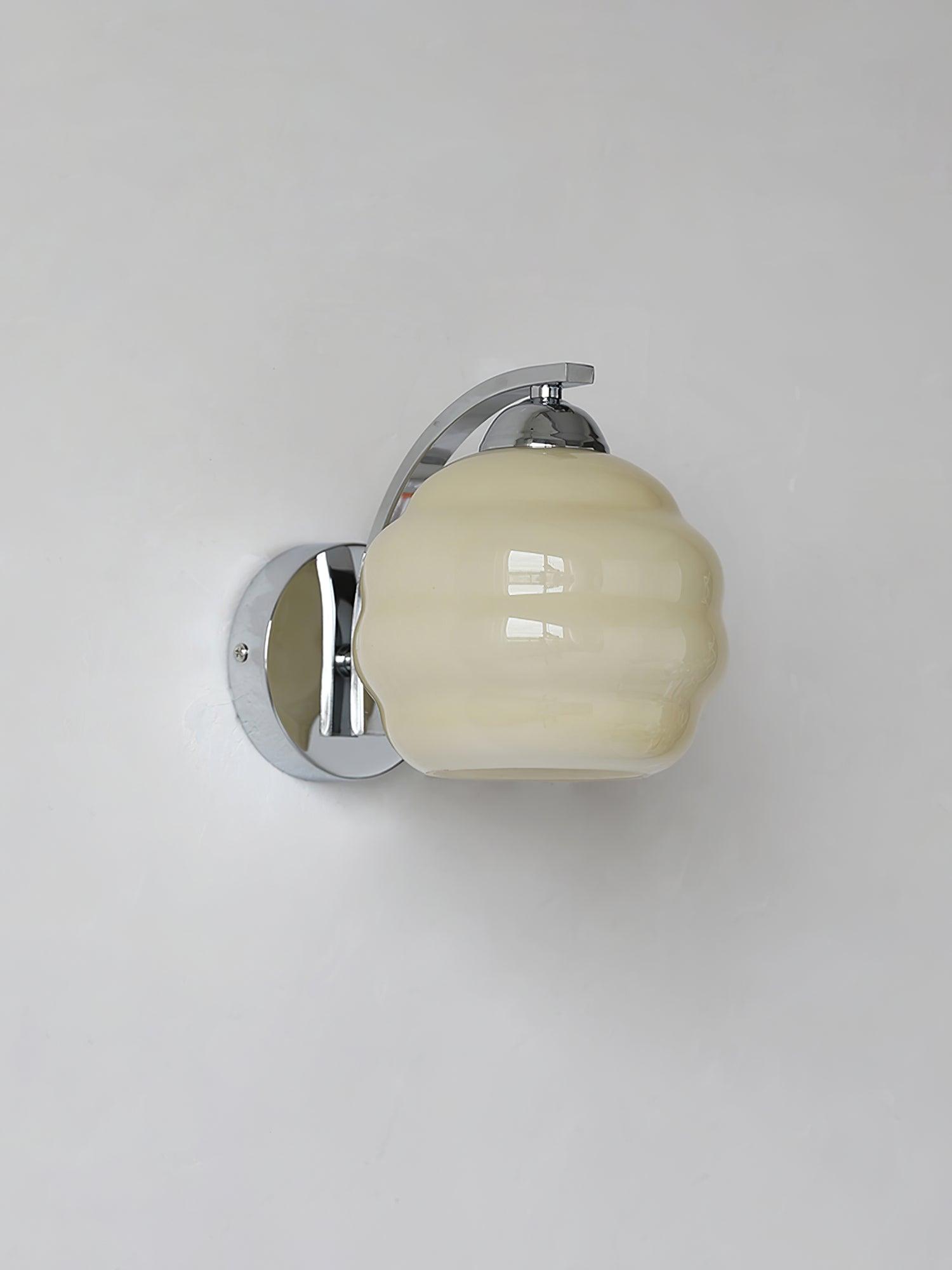 Art Deco Plug-in Wall Lamp | Vintage Gold or Chrome Finish with White Glass Shade for Indoor Use