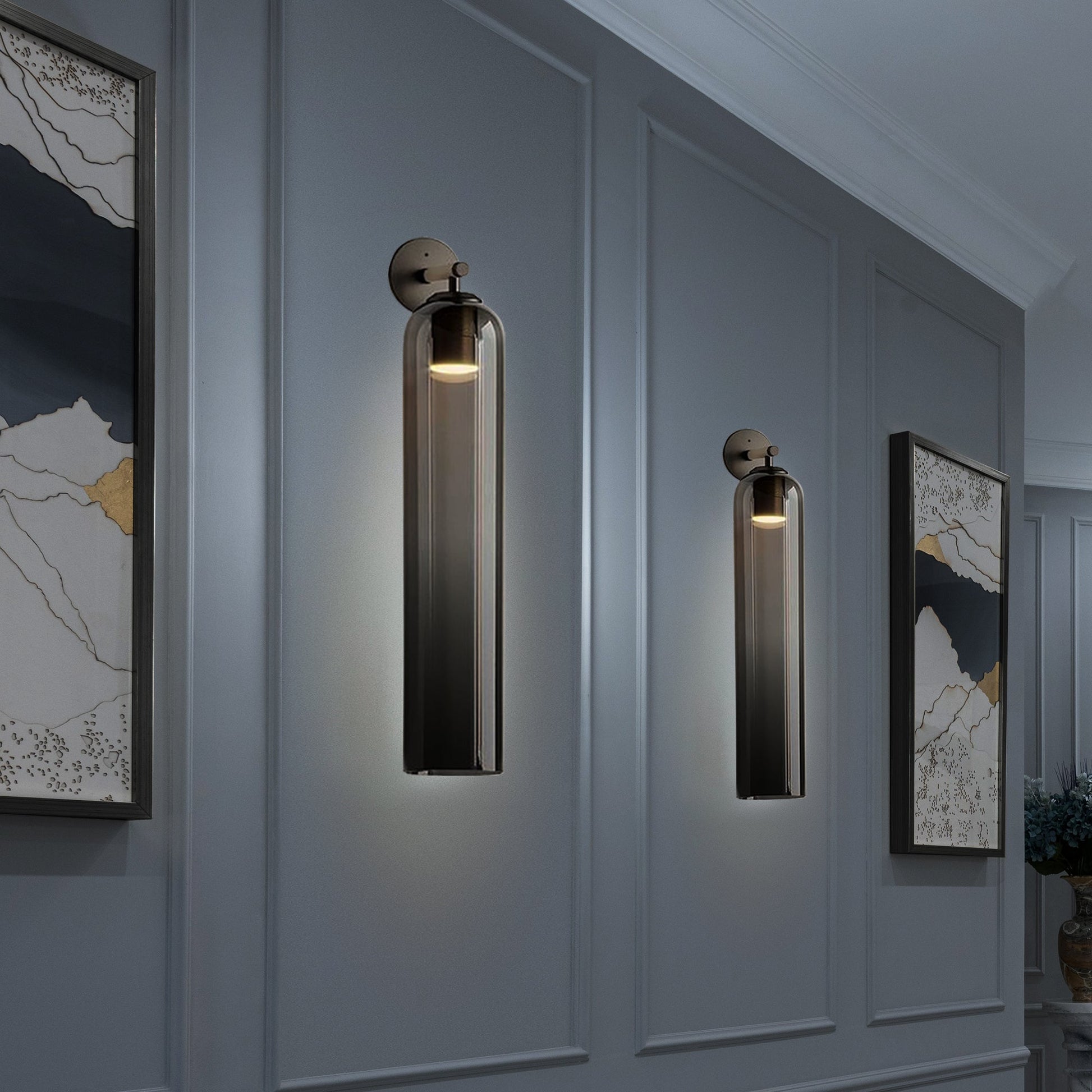 LED Art Glass Wall Sconce Light Fixture - Modern Decorative Lighting for Hallway & Living Room