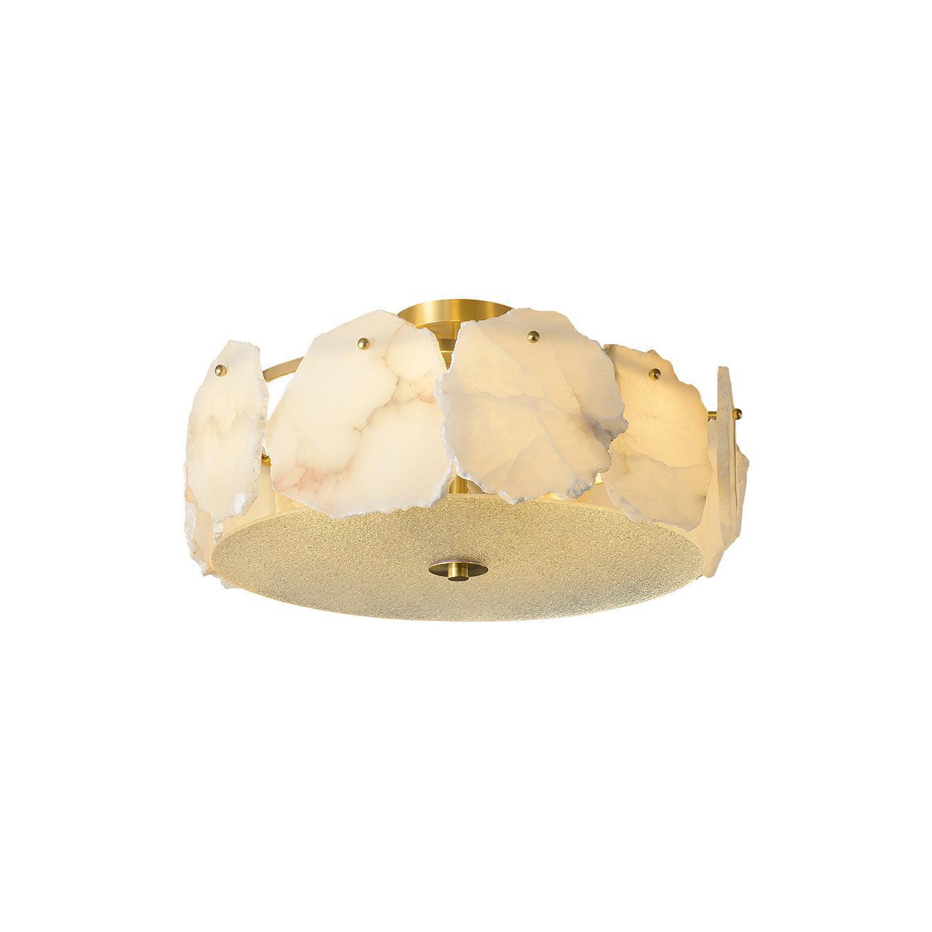 Alabaster Flush Mount Ceiling Light Fixture for Modern Home Decor & Ambient Lighting
