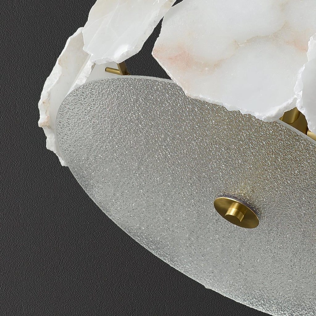 Alabaster Flush Mount Ceiling Light Fixture for Modern Home Decor & Ambient Lighting