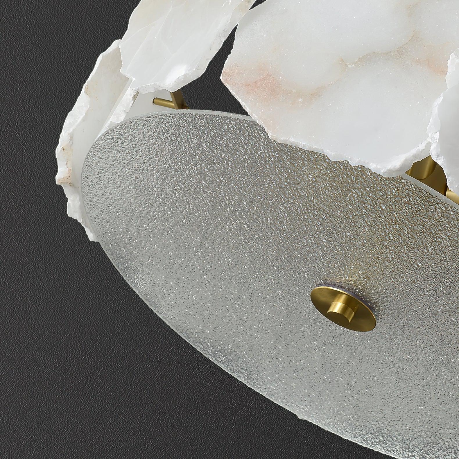 Alabaster Flush Mount Ceiling Light Fixture for Modern Home Decor & Ambient Lighting