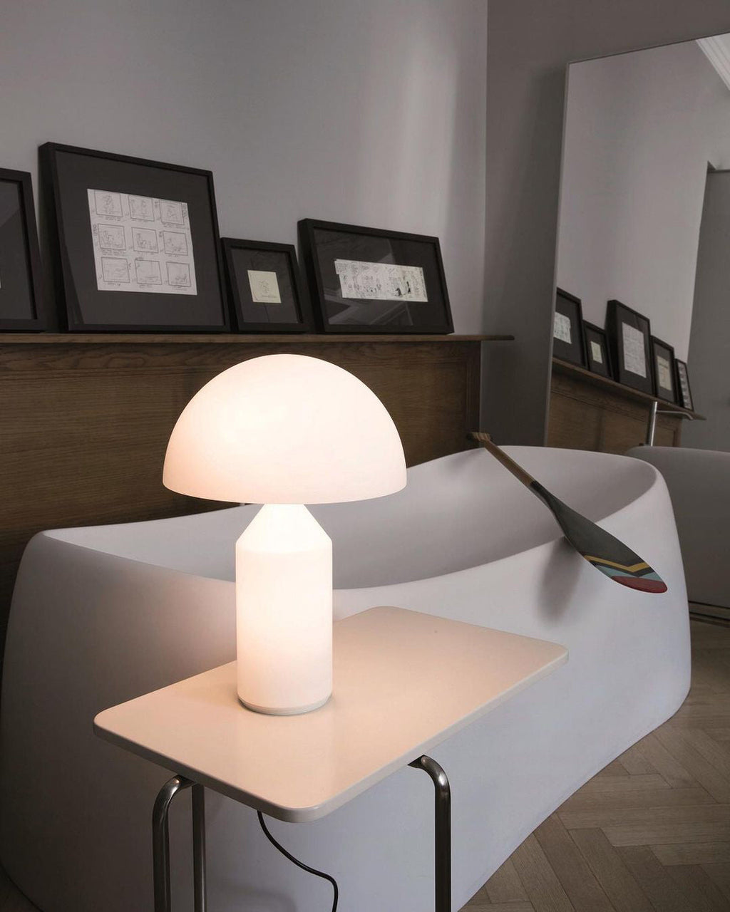 Metal Table Lamp with Adjustable Shade for Modern Home Office & Living Room Lighting