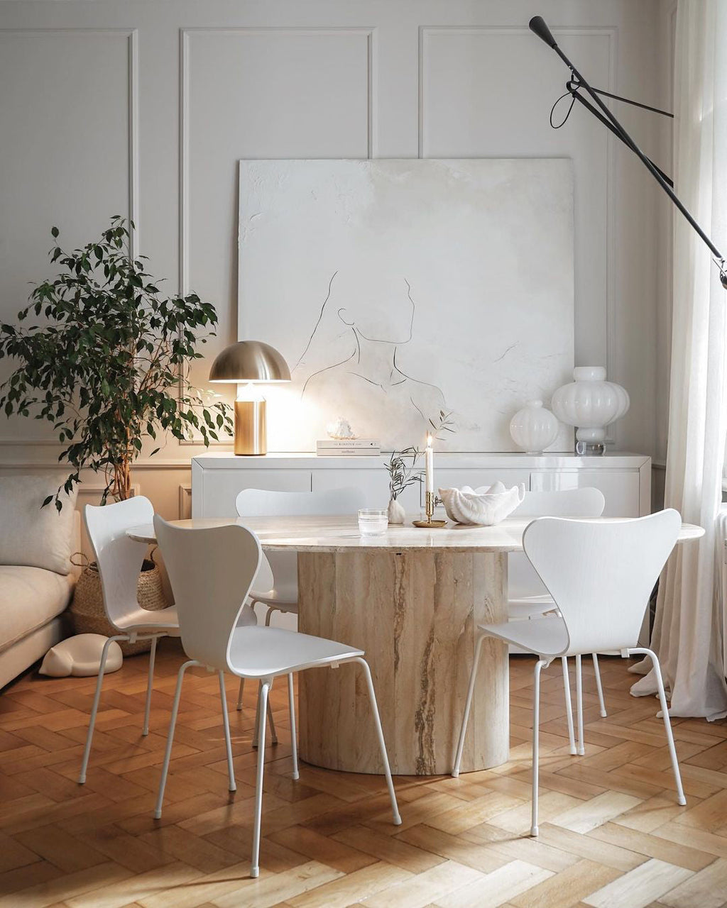 Metal Table Lamp with Adjustable Shade for Modern Home Office & Living Room Lighting