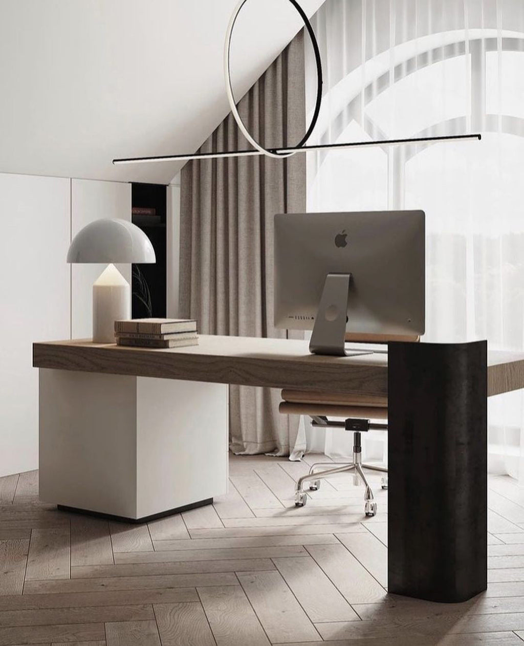 Metal Table Lamp with Adjustable Shade for Modern Home Office & Living Room Lighting