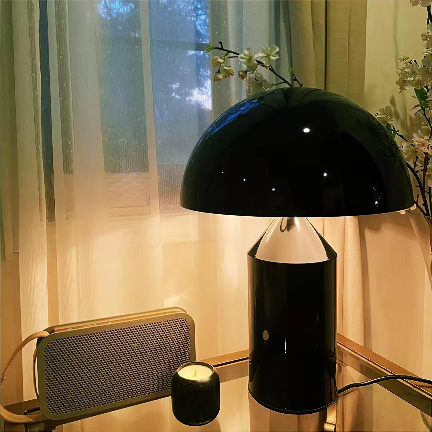 Metal Table Lamp with Adjustable Shade for Living Room, Bedroom & Office Use