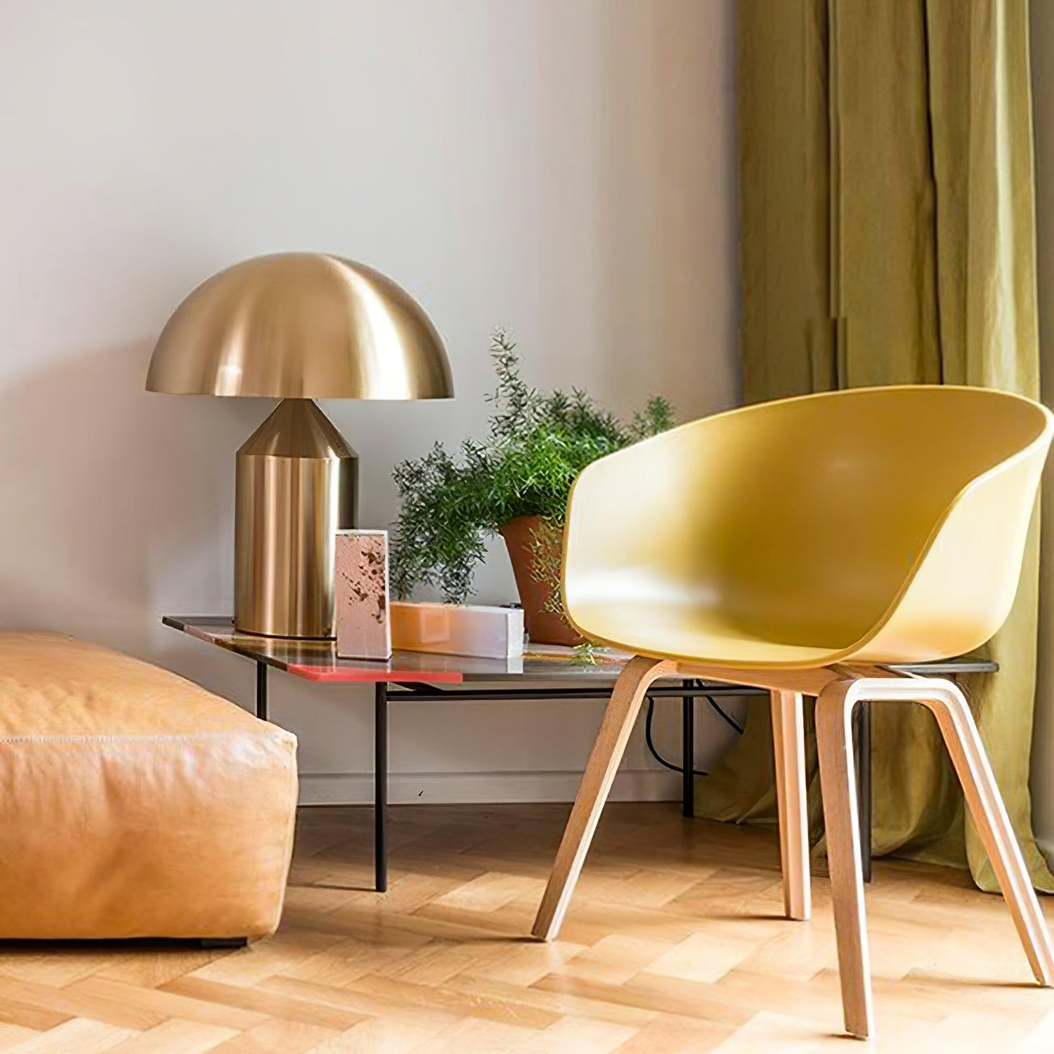 Metal Table Lamp with Adjustable Shade for Living Room, Bedroom & Office Use