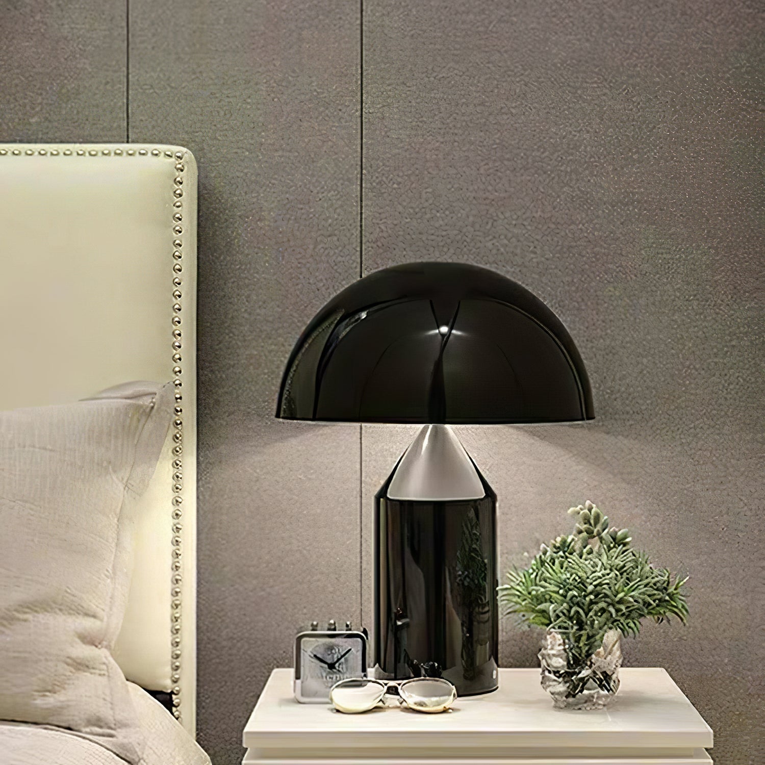 Metal Table Lamp with Adjustable Shade for Living Room, Bedroom & Office Use