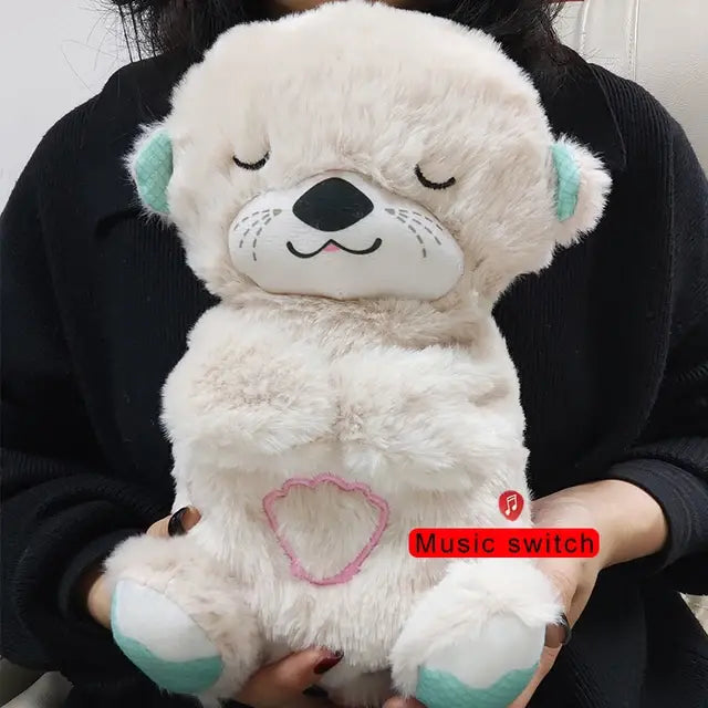 Breathing Otter with Music, Lights & Rhythmic Motion - Baby Sound Machine - Calming Sounds & Gentle Lights