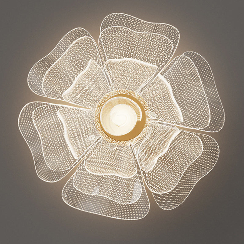 LED Flush Mount Ceiling Light - Modern Flower Petal Design in Iron & Acrylic - Ideal for Bedroom & Living Room Lighting