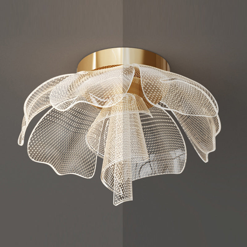 LED Flush Mount Ceiling Light - Modern Flower Petal Design in Iron & Acrylic - Ideal for Bedroom & Living Room Lighting