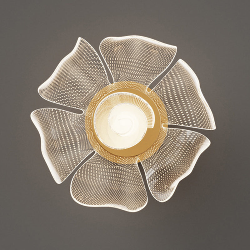 LED Flush Mount Ceiling Light - Modern Flower Petal Design in Iron & Acrylic - Ideal for Bedroom & Living Room Lighting
