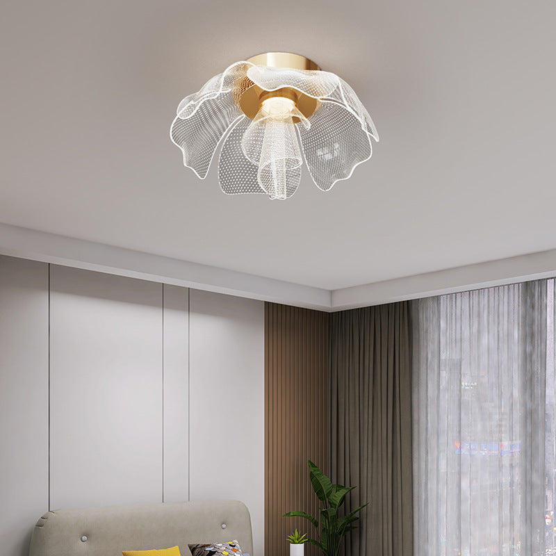 LED Flush Mount Ceiling Light - Modern Flower Petal Design in Iron & Acrylic - Ideal for Bedroom & Living Room Lighting
