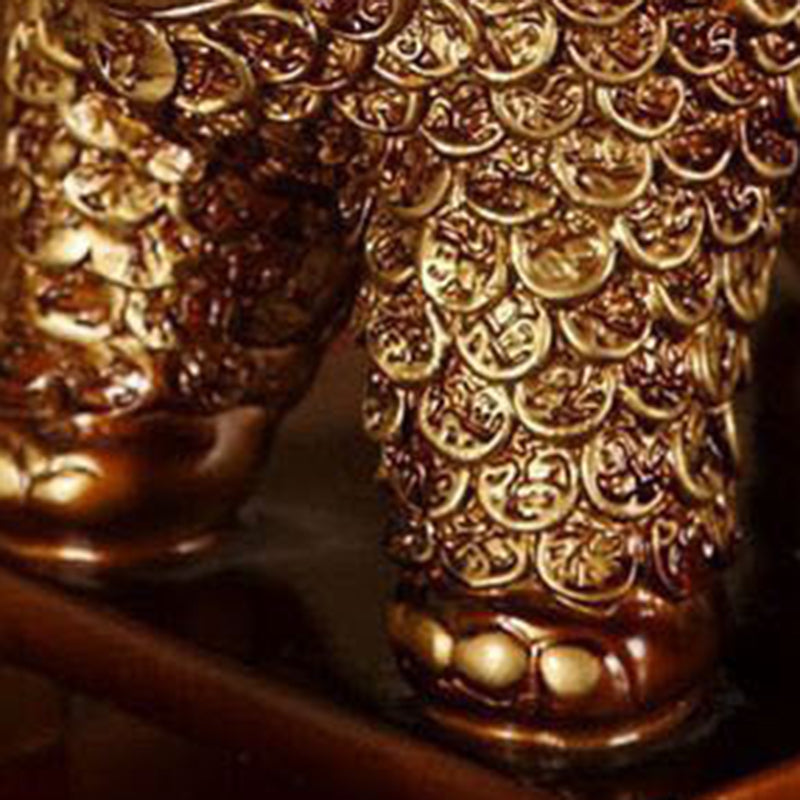 Vintage Elephant Table Lamp - 1-Light Fabric & Resin Design for Living Room Decor