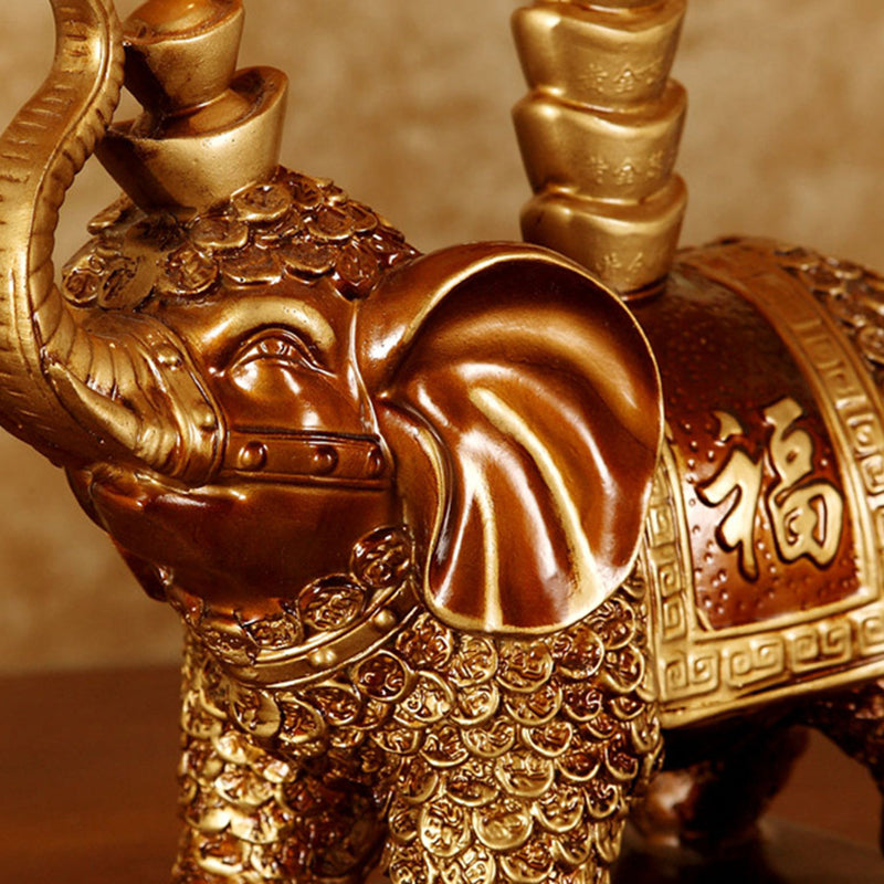 Vintage Elephant Table Lamp - 1-Light Fabric & Resin Design for Living Room Decor