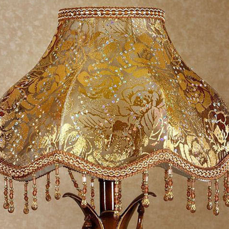 Vintage Elephant Table Lamp - 1-Light Fabric & Resin Design for Living Room Decor