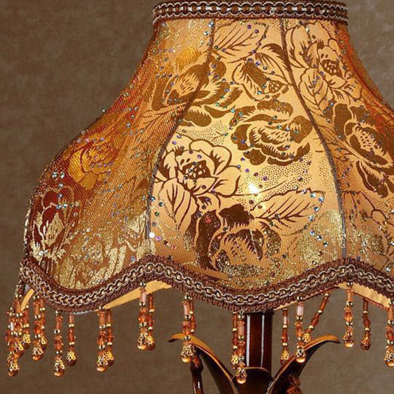 Vintage Elephant Table Lamp - 1-Light Fabric & Resin Design for Living Room Decor