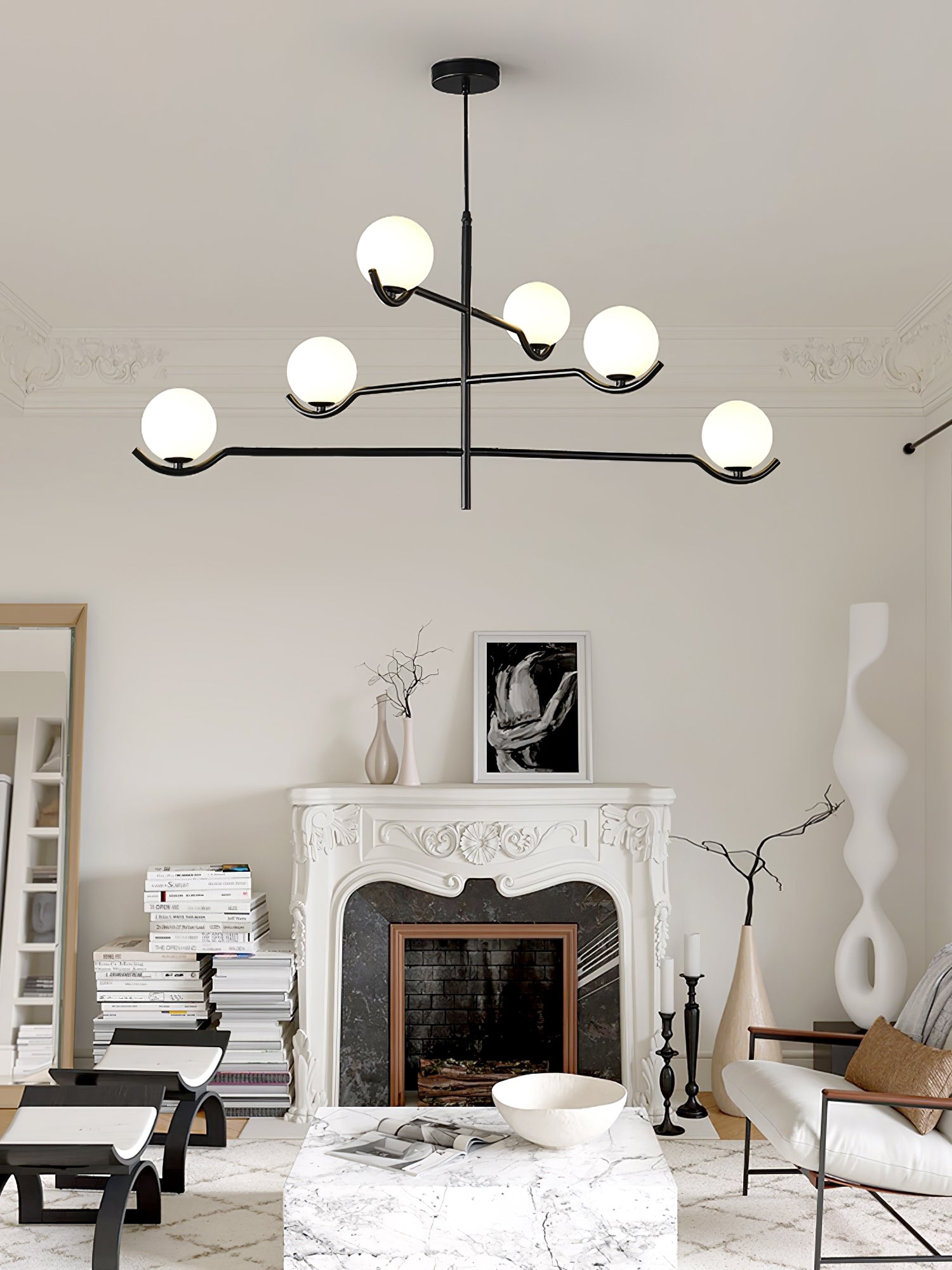 LED Pendant Light | Adjustable Height, Metal & Glass Design for Modern Indoor Spaces