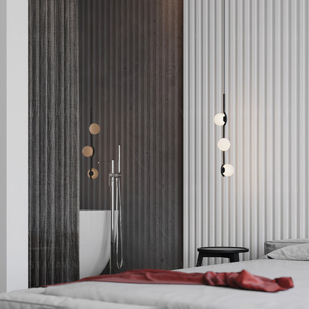 LED Pendant Light | Adjustable Height, Metal & Glass Design for Modern Indoor Spaces