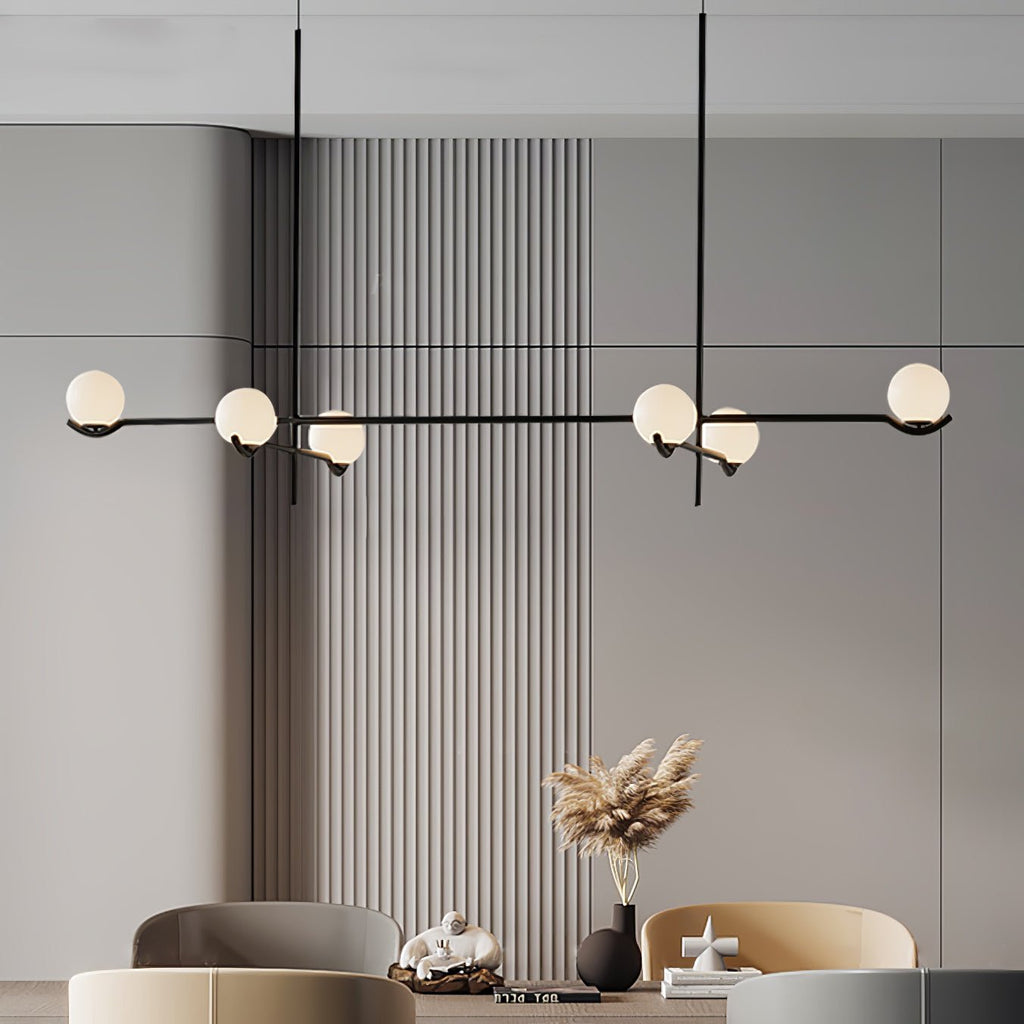 LED Pendant Light | Adjustable Height, Metal & Glass Design for Modern Indoor Spaces