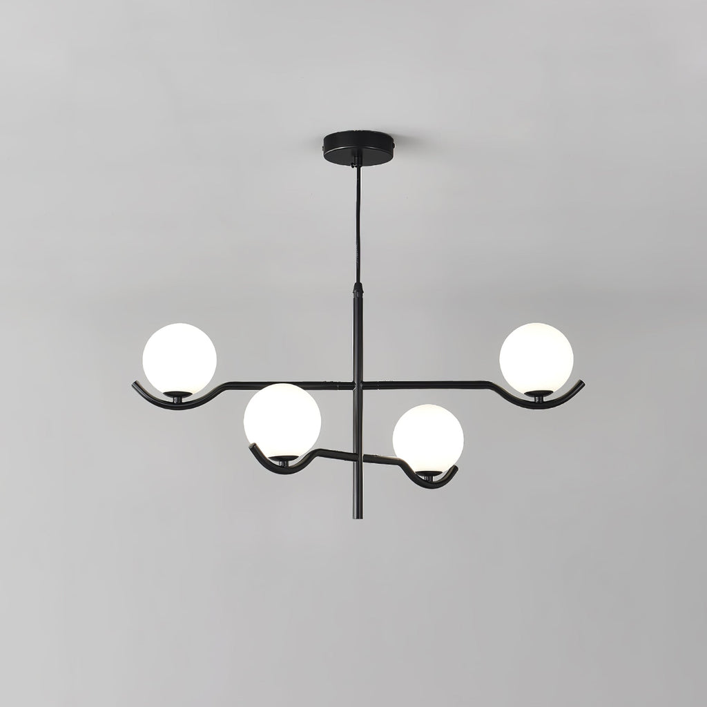 LED Pendant Light | Adjustable Height, Metal & Glass Design for Modern Indoor Spaces