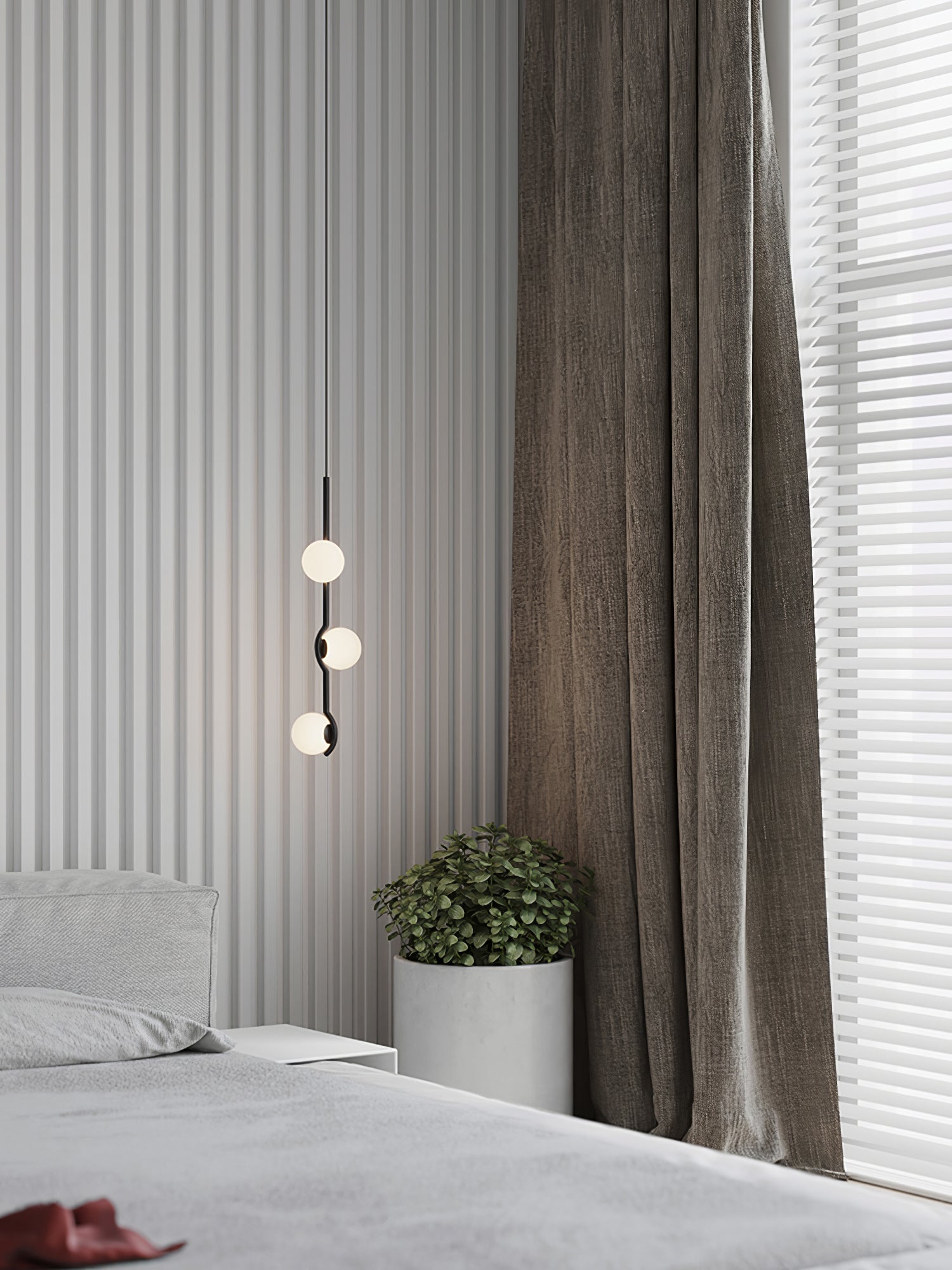 LED Pendant Light | Adjustable Height, Metal & Glass Design for Modern Indoor Spaces