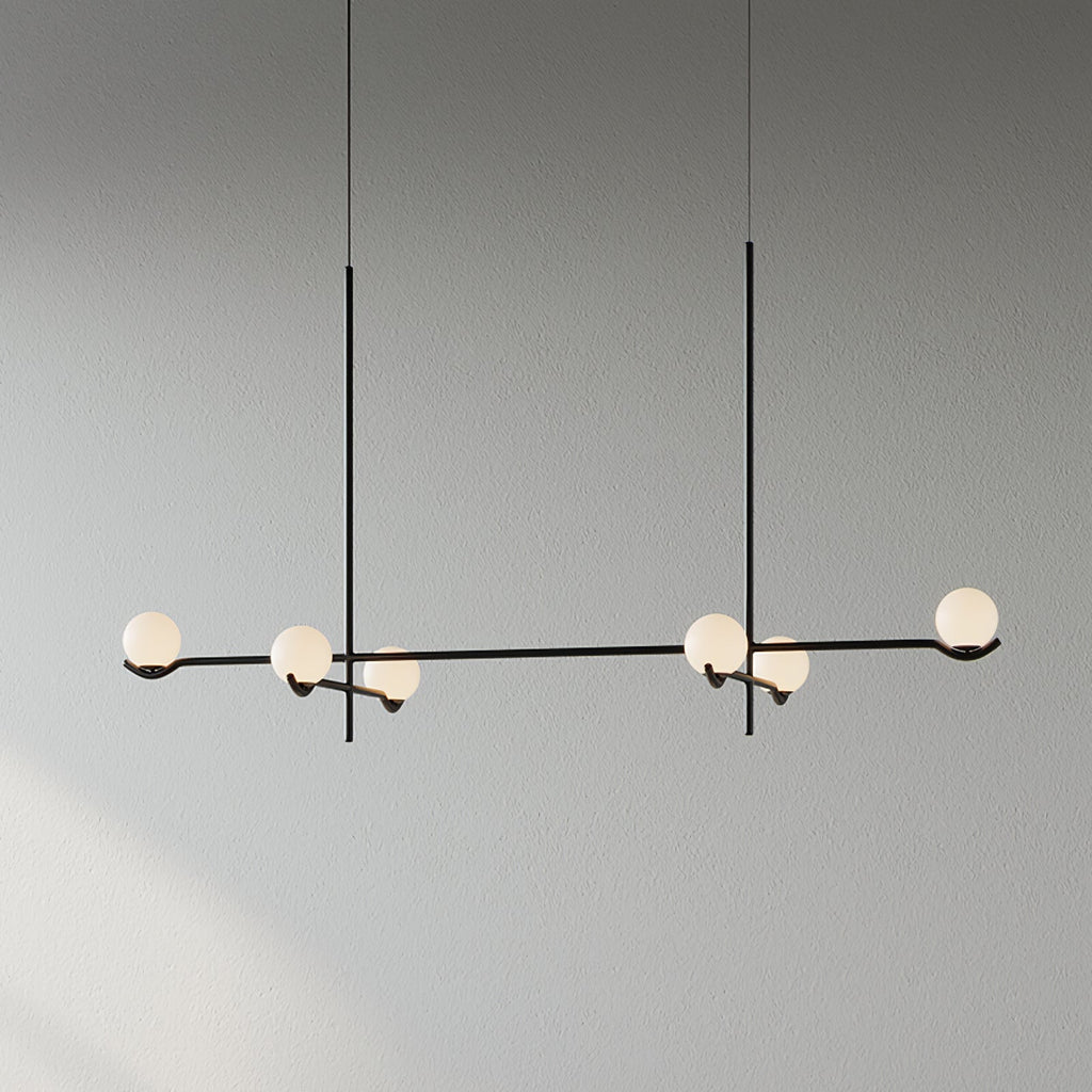 LED Pendant Light | Adjustable Height, Metal & Glass Design for Modern Indoor Spaces