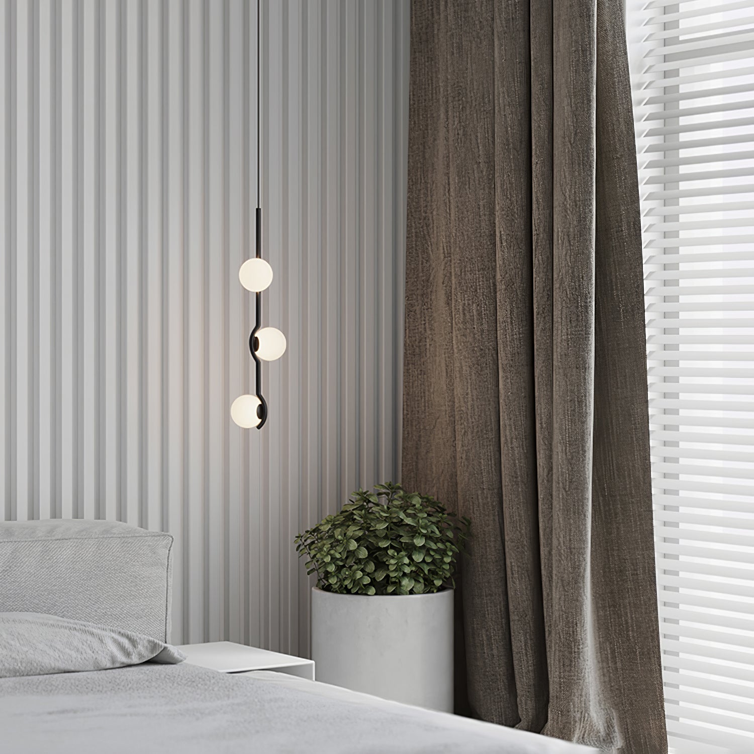 LED Pendant Light | Adjustable Height, Metal & Glass Design for Modern Indoor Spaces