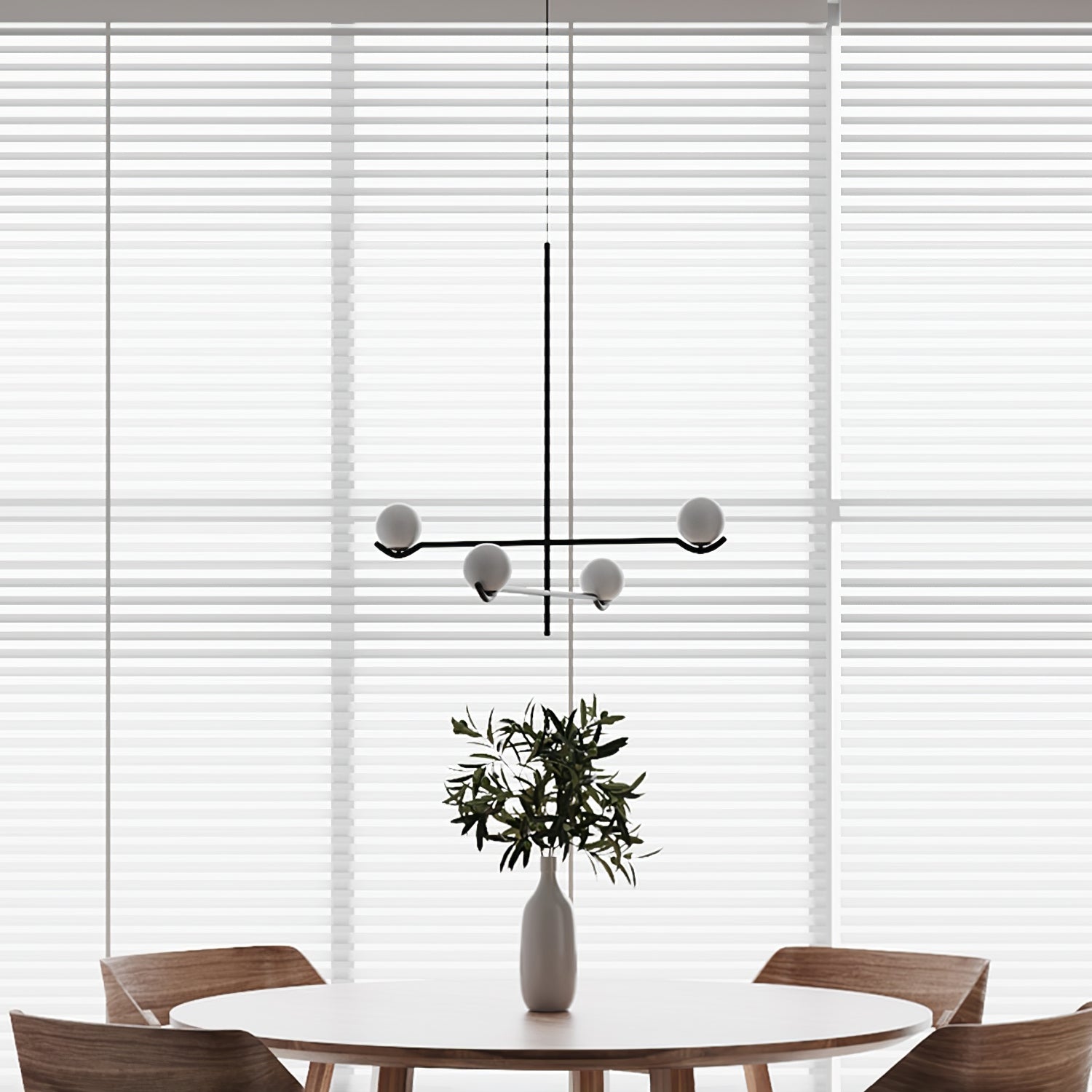 LED Pendant Light | Adjustable Height, Metal & Glass Design for Modern Indoor Spaces