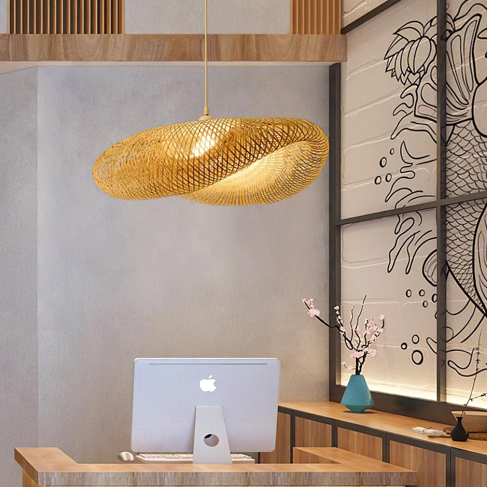 Bamboo Weaving Pendant Light Fixture - Natural Hanging Lamp for Home Decor & Dining Room