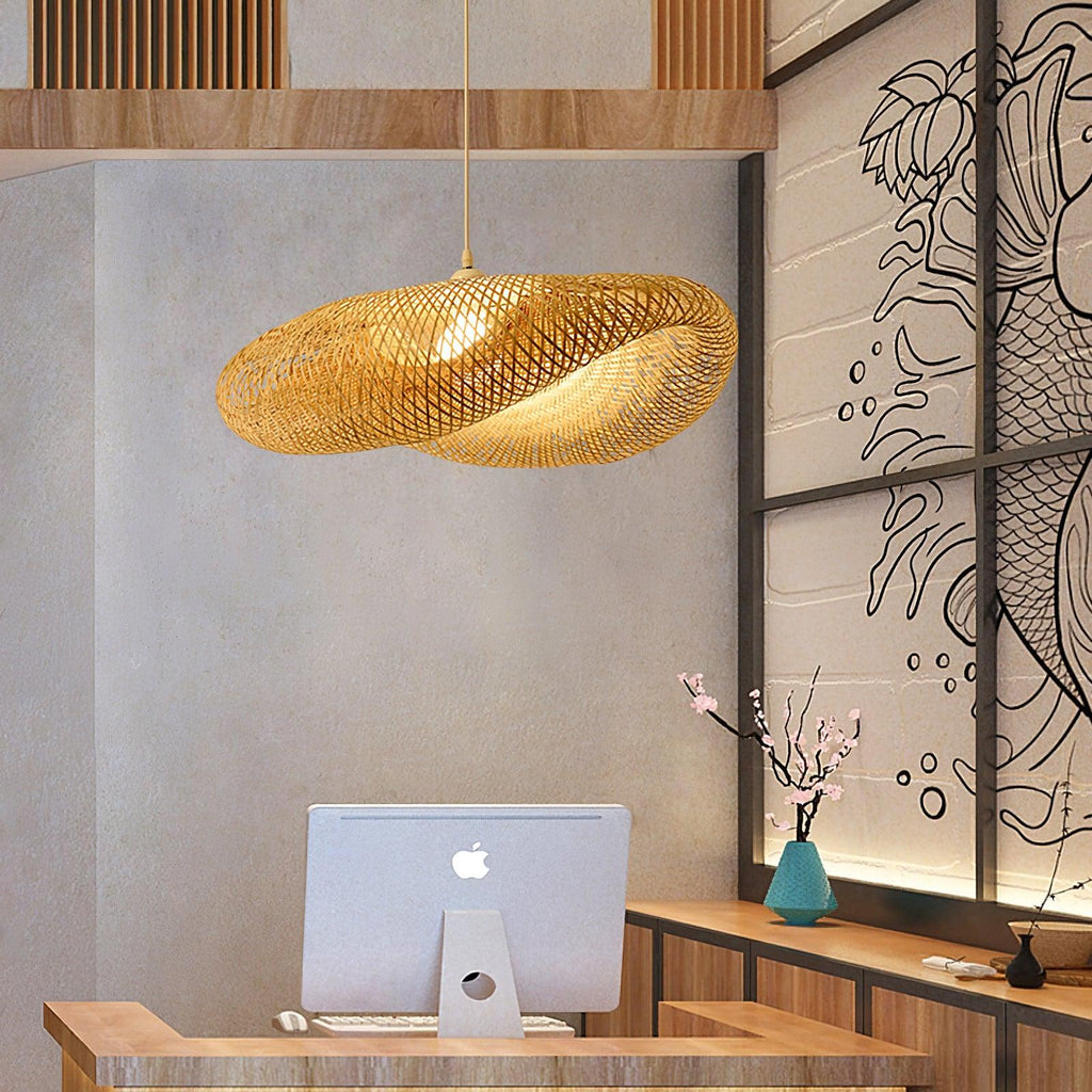 Bamboo Weaving Pendant Light Fixture - Natural Hanging Lamp for Home Decor & Dining Room