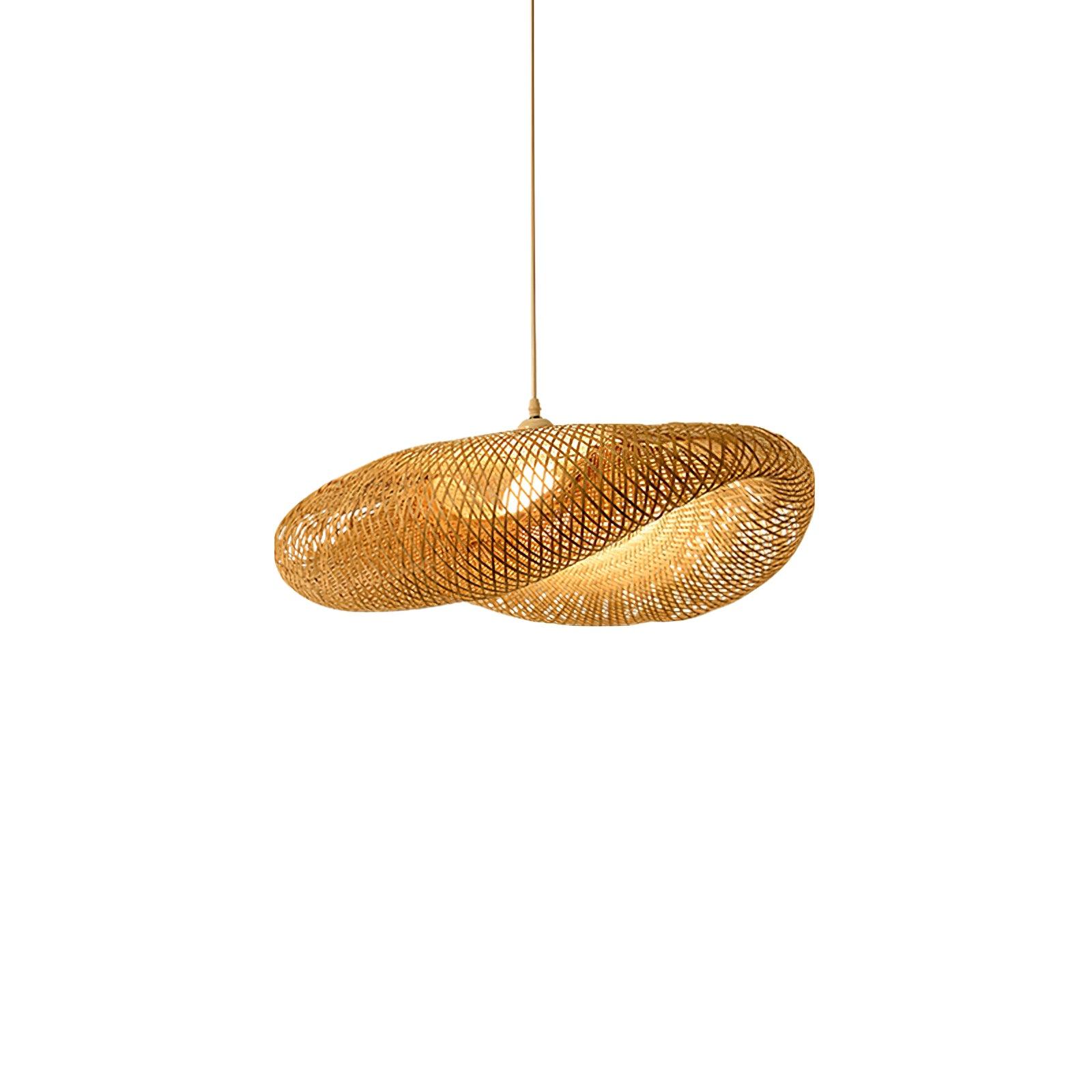Bamboo Weaving Pendant Light Fixture - Natural Hanging Lamp for Home Decor & Dining Room
