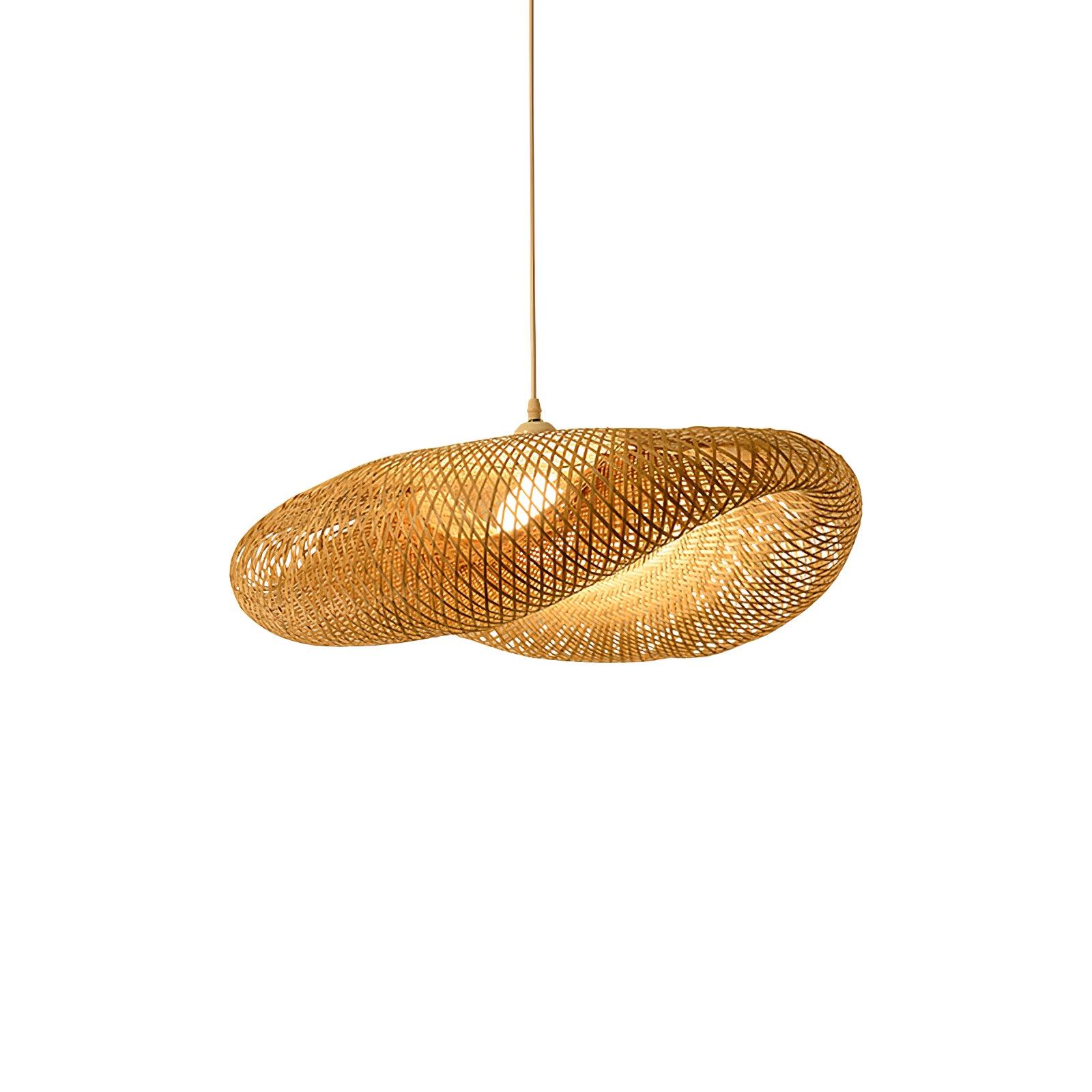 Bamboo Weaving Pendant Light Fixture - Natural Hanging Lamp for Home Decor & Dining Room