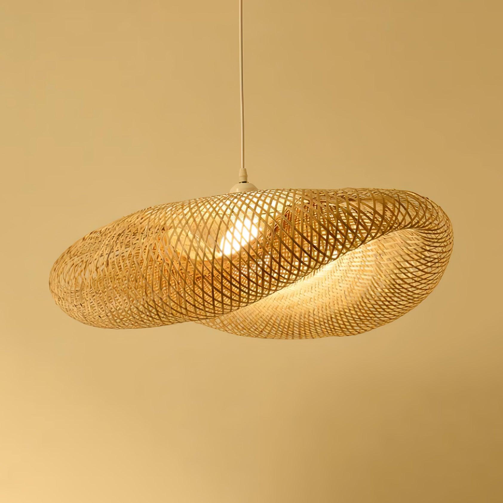 Bamboo Weaving Pendant Light Fixture - Natural Hanging Lamp for Home Decor & Dining Room