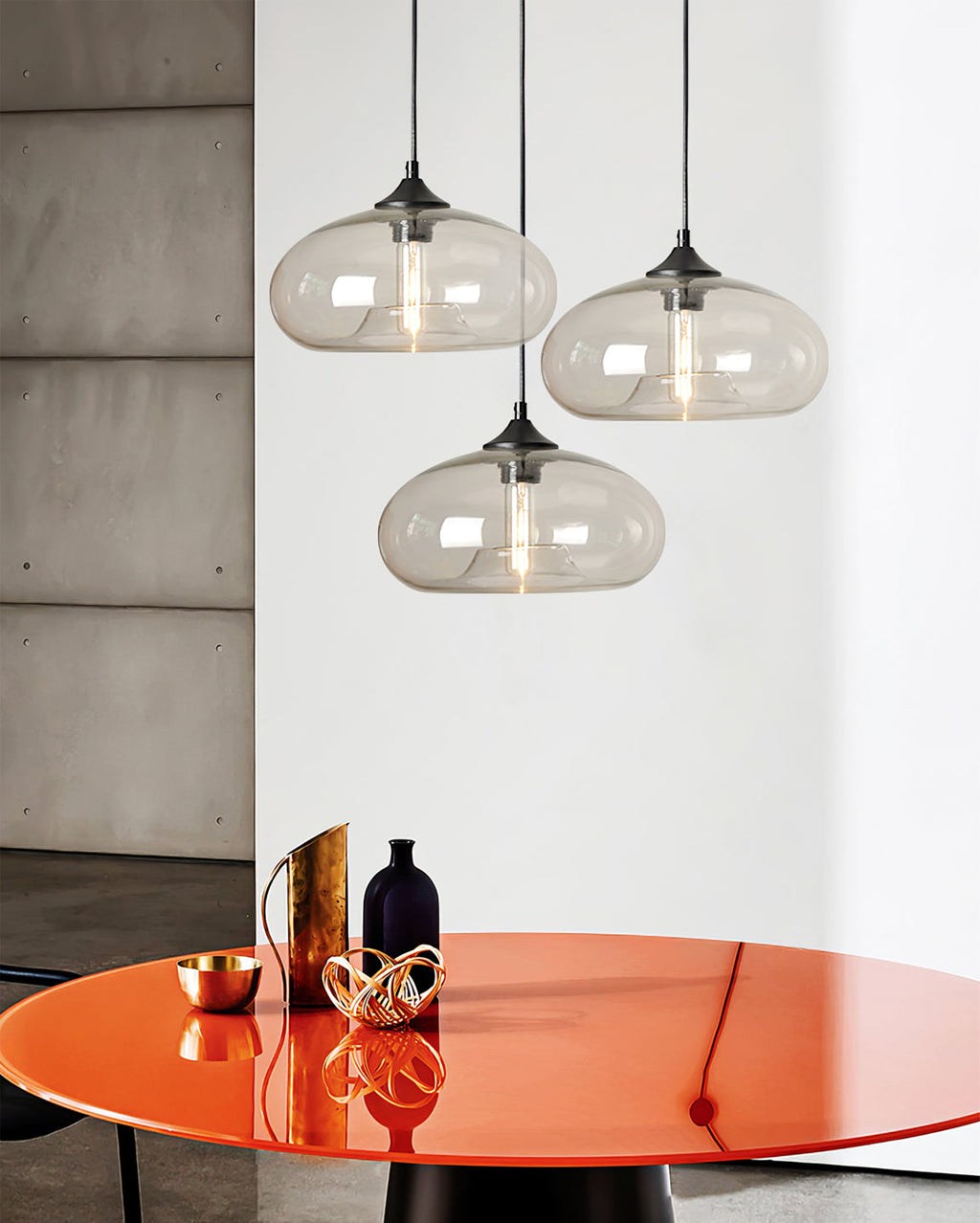 LED Glass Pendant Lamp - Modern Hanging Light Fixture - Adjustable for Kitchen Island & Dining Room