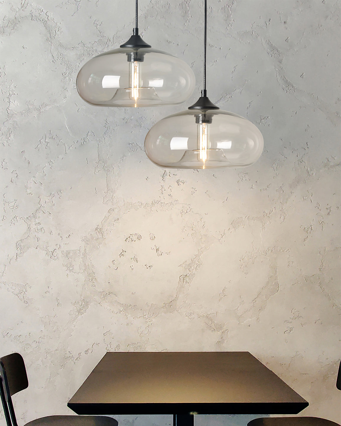 LED Glass Pendant Lamp - Modern Hanging Light Fixture - Adjustable for Kitchen Island & Dining Room