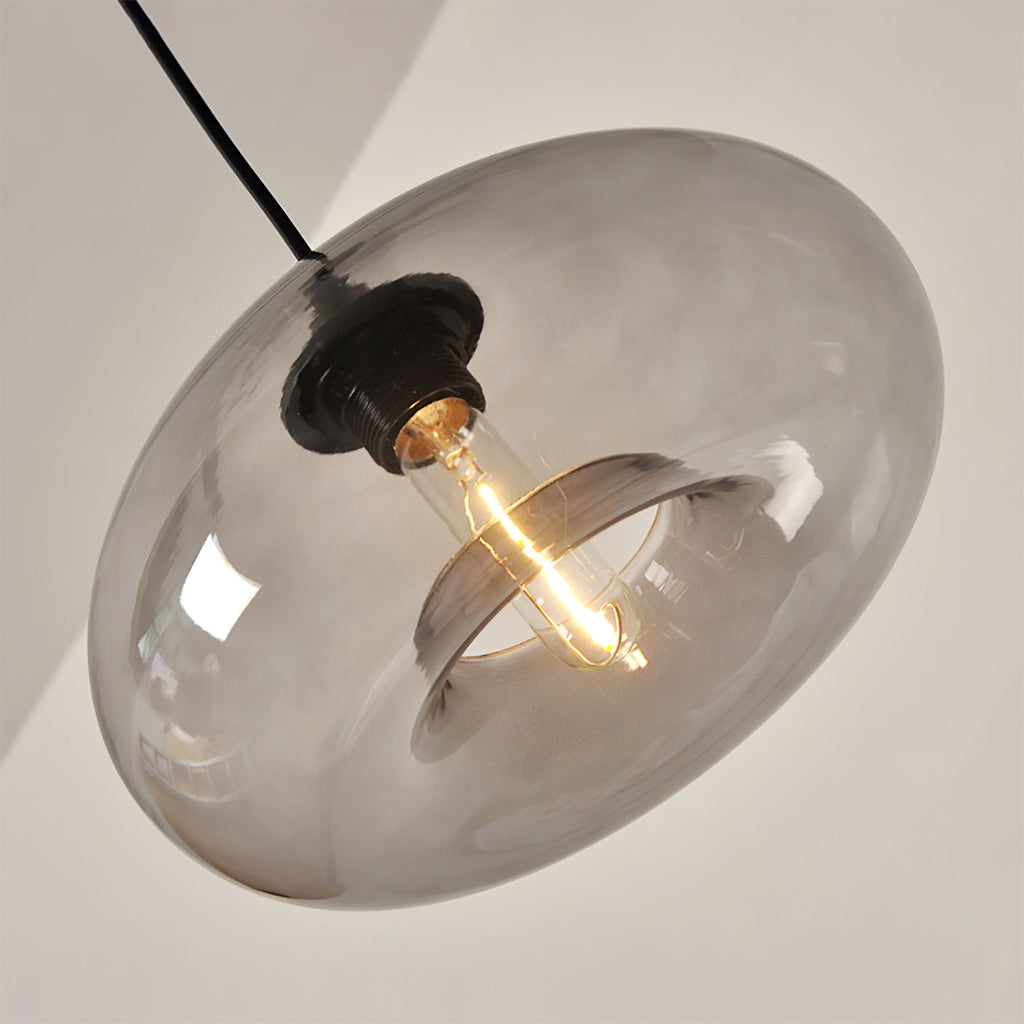 LED Glass Pendant Lamp - Modern Clear Fixture for Kitchen Island & Dining Room Lighting