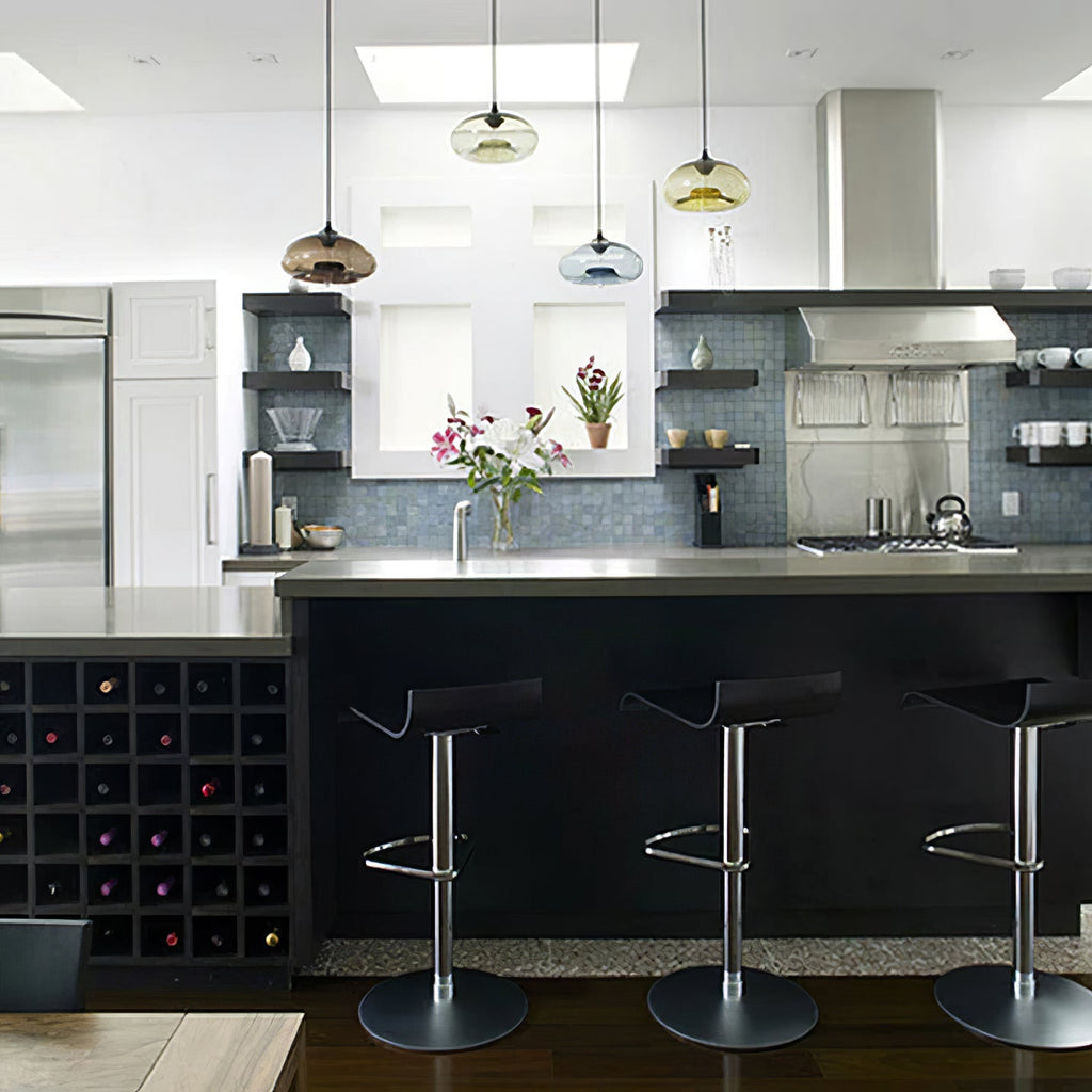 LED Glass Pendant Lamp - Modern Hanging Light Fixture - Adjustable for Kitchen Island & Dining Room
